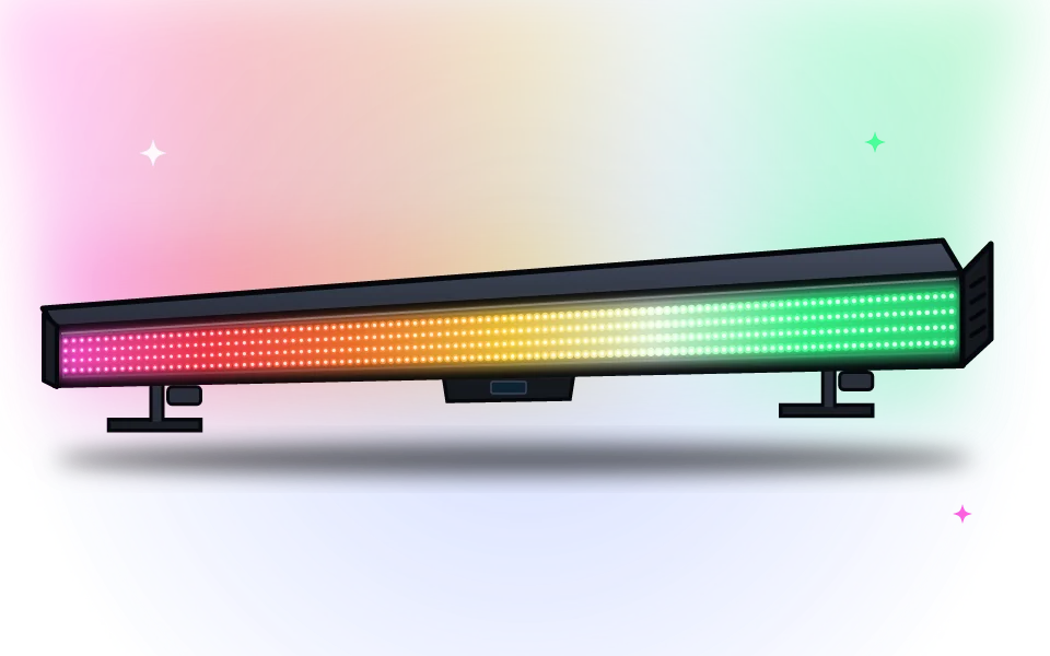 Illustration: MeanReal LED-Lightbar IP65 mit Pixel-LEDs im Farbverlauf